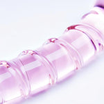 Glass Double-Ended G-Spot Dildo,6.7-Inch Pink Crystal Penis Pleasure Rod With Raised Threaded,Anal Plug P-Spot Prostate Massager,Adult Sex Toys For Male/Female Couples Masturbation