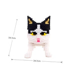 Cat Micro Building Blocks Animal Set, Cow Cat Diy Mini 3D Building Toy Bricks Kit Gift For Adults And Kids, 4800 Pieces (Black & White)