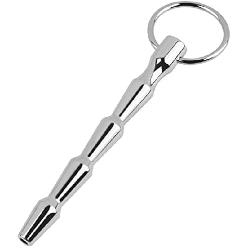 Male Hollow Stainless Steel Urethral Sounds Dilators With Penis Cock Rings Multi Beads Penis Plug