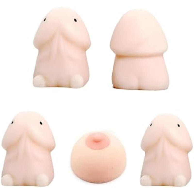 Mini Penis Adult Sex Toys For Couples, Realistic Dildos Squishy Penis Decompression Toy With 1Pcs Nipple 4Pcs Penis, Penis Stress Relief Toys Sex Game Play Relax Pressure Toy Funny Gift