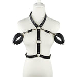 Women'S Leather Body Chest Harness Pu Leather Chest Harness Sm Cortex Set Handcuffs Bondage Sexy Bondage Sets Bdsm Kit Tie Set For Couples Sm Ties Women Sex Fetish
