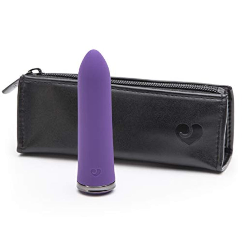 Desire Bullet Vibrator - 3.5 Inch Silicone Mini Bullet Massager With Tapered Tip - Multispeed Bullet Vibrator For Women With Storage Case - Rechargeable & Waterproof - Purple