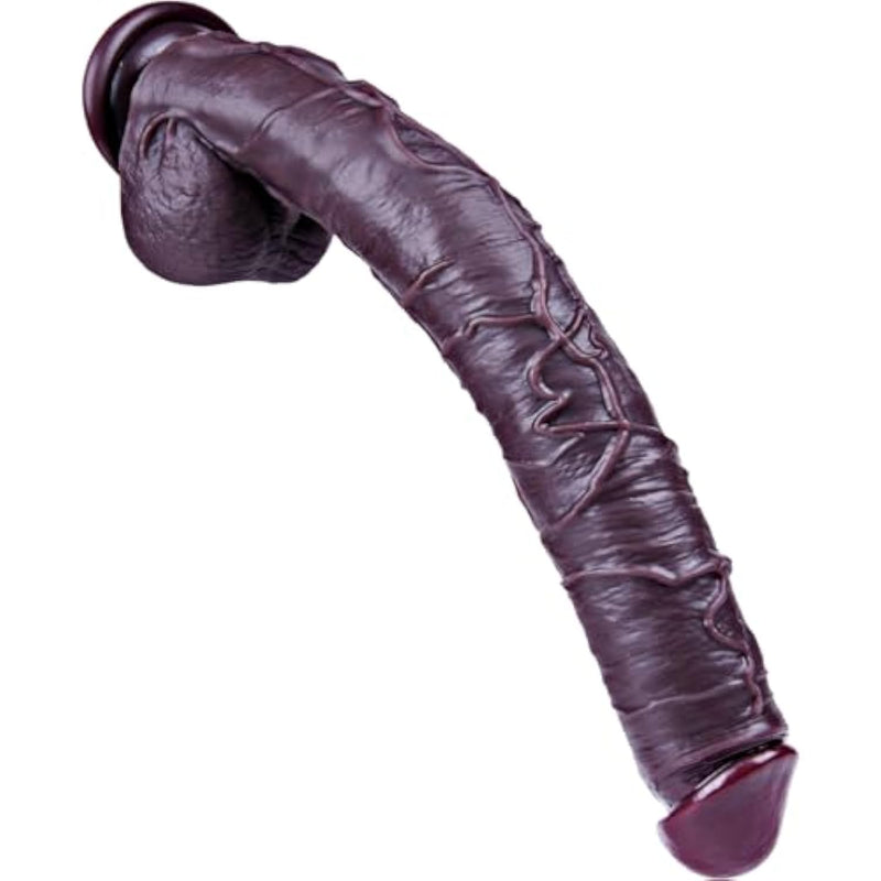 16.5-Inch Huge Black Realistic Dildo, Extra-Large Longdildo,Thick Silicone Xxldildo,Strong Suction Cup Wide Giant Dildo,Big Penis With Balls For G-Spot And Anal Play,Adult Toy For Women/Men/Couples