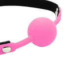 Silicone Mouth Ball Gag with Lockable Adjustable Strap Open Mouth Restraints Fantasy Sex Toys for Lover Couple (Pink)