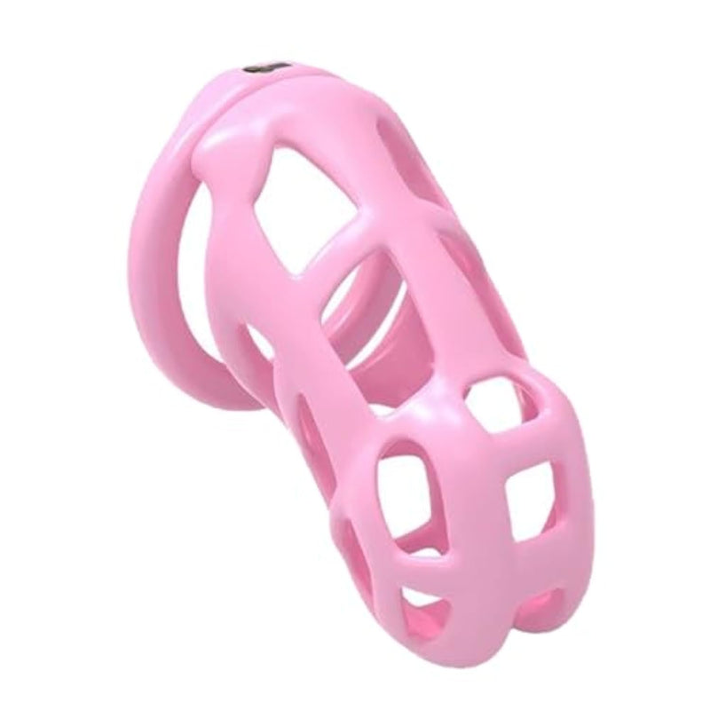 Resin Cock Cage Chastity Cage 3.0 Male Chastity Device With 4 Rings Penis Male Chastity Device Pink Chastity Cage Lightweight Chastity Cage For Man Penis Bondage Exercise Male Sex Toy?Standard?