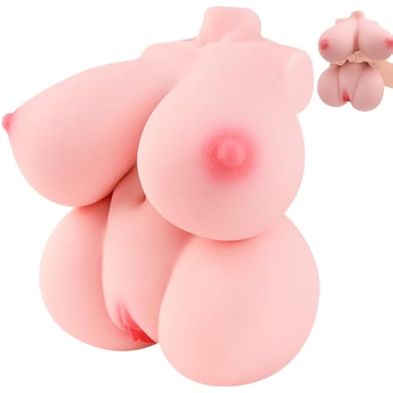 Mini Sex Doll Male Masturbator With Realistic Vagina, Small Torso Masturbator Love Doll Pocket Pussy With Boobs Vagina Sex For Men-Flesh