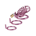 Cock Cage Stainless Steel Man Chastity Cage Chastity Device With Three Different Sized Penis Rings Penis Cage That Exercises The Male Chasity (Purple)