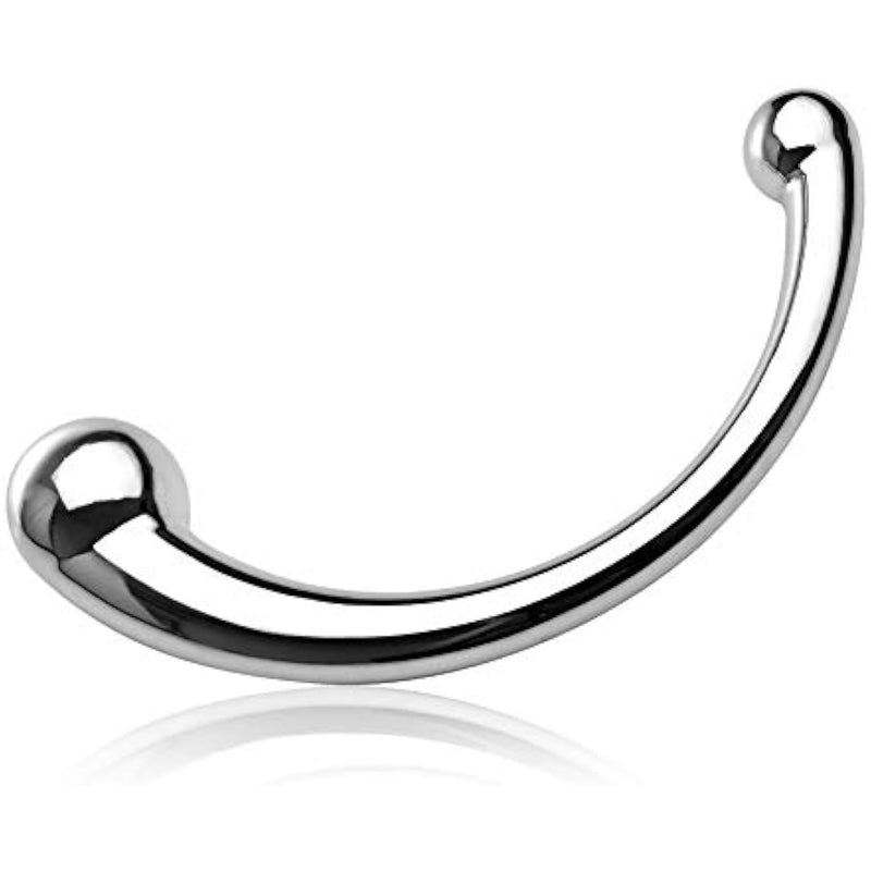 Double-Ended Dildo G-Spot Massage Anal Plug Stimulate Wand Fetish Dildo Solid Metal Curved Dual Ended Masturbation Sex Toy For Couple