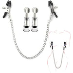 Bdsm Nipple Clamps Set Adjustable Pressure Nipple Clips Non-Piercing Nipple Puller Breast Clamps With Chain Adult Sex Toys Nipple Suckers For Adult Men Women Sex Sm Game