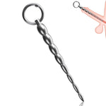 Penis Plug Metal Urethral Sound With Claspable O-Ring And Progressive Multi Beads Adult Sex Toys For Men Urethral Masturbation Training (S)