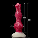 Optional Size Silicone Made Artificial Wolf Dildo Multi Color With Suction Soft Knotty (S)