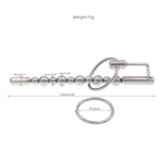 Urethral Plug With Penis Ring,Stainless Steel Electroshock Sounding Rods Urethra Dilators Male Sex Play Toys (Electroshock)