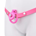 Flat Chastity Cage,Male Chastity Device Cock Cage Small Chastity Cage, Inverted Chastity Cage With 4 Different Sizes Penis Ring Couples Bondage Sm Sex Toys (Pink)