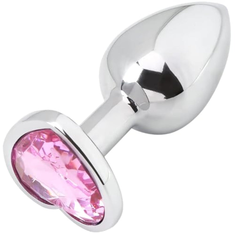 Pink Heart-Shaped Anal Plug Butt Massager for Personal Sex Enrichment