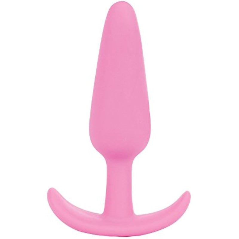 Doc Johnson Mood - Naughty 1 - Silicone Anal Plug - Small - 3.3 in. Long and 0.8 in. Wide - Tapered Base for Comfort Between The Cheeks - Small - Pink