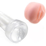 2 Piece Extended Men'S Penis Pump Cover Masturbator Sleeve Realistic Vagina Cover Replacement Seal Cap Large 2.5-Inch Cylindrical Penis Pump Cover For Stronger Erections (Short Pink +Clear)