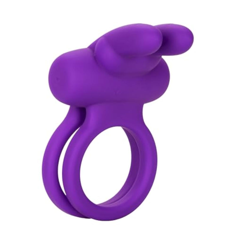 Dual Silicone Rings Rechargeable Vibrating Enhancer for Couples with 7 Functions of Vibration Waterproof Design