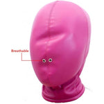 Sealed Leather Zipper Breathable Hood - Sex Slave Pup Training Sealed Hood Restraint Blinder Bondage Helmet Sexual Game Wear For Bdsm Fetish Lover (23 Inches Round, Purple)