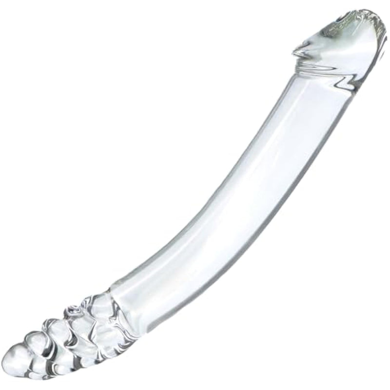Double Ended Glass Dildos - 7.87 Inch Anal Dildo Butt Plug G-Spot Stimulation Glass Wand Sex Slave Fetish Prostate Massager Masturbation Sex Toy For Women Men