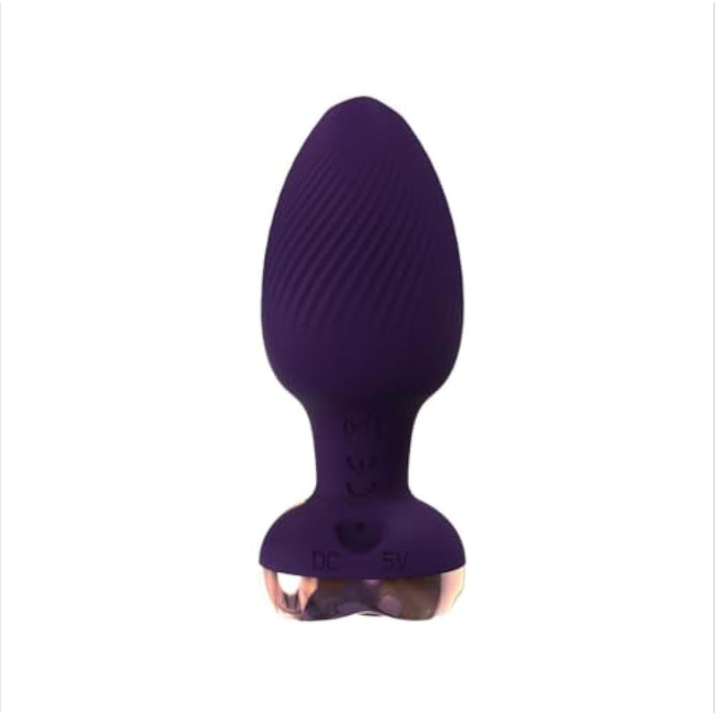 Rose Style Sex Toy Anal Plug Vibrator, Remote Wireless Control Adult Masturbation Anal Plug, Couple Sex Toys (Purple)