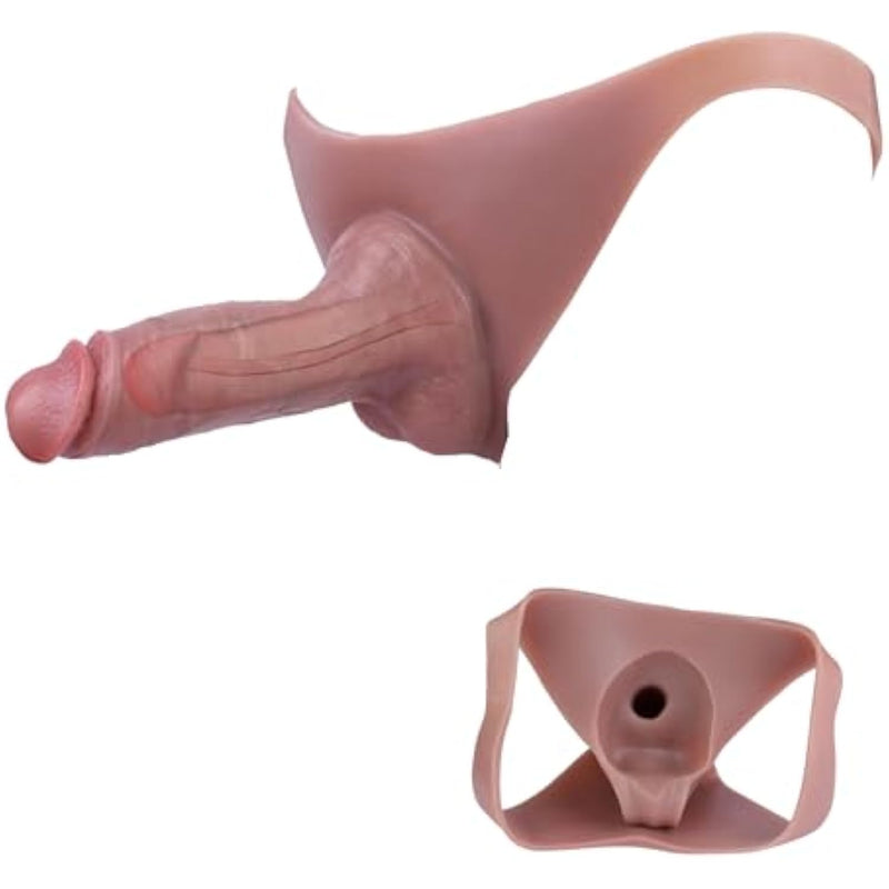 Hollow Strap On Dildo Harness,Realisitc Male Penis Sleeve Extender Cock Sleve Enlarger, Soft Silicone Wearable Dildo Panties Adult Sex Toys For Couples Men Women Lesbian