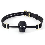 Silicone Mouth Ball Gag Breathable Skull Shape Open Mouth Gag With Adjustable Strap Sm Restraints Role Play Fetish Sex Toys For Women Men (Black)