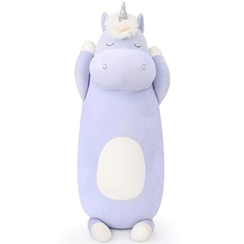 36.2" Unicorn Body Pillow Large Hugging Unicorn Stuffed Animal,Soft Plush Toy For Kids Girl, Animal Body Pillow For Special Day, Blue