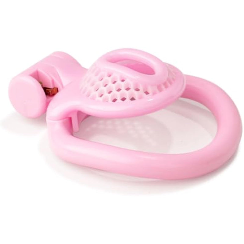 Lightweight Male Chastity Cage For Men Chastity Device Lock Design Bdsm Sex Toys For Couples With 4 Sizes Rings (Large, B Pink)