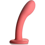 Simply Sweet G-Spot Silicone Dildo For Men, Women, & Couples. G-Spot Curved Dildo Made With Premium Silicone Wide Heart Shaped Base Firm & Flexible. 1 Piece, Pink.