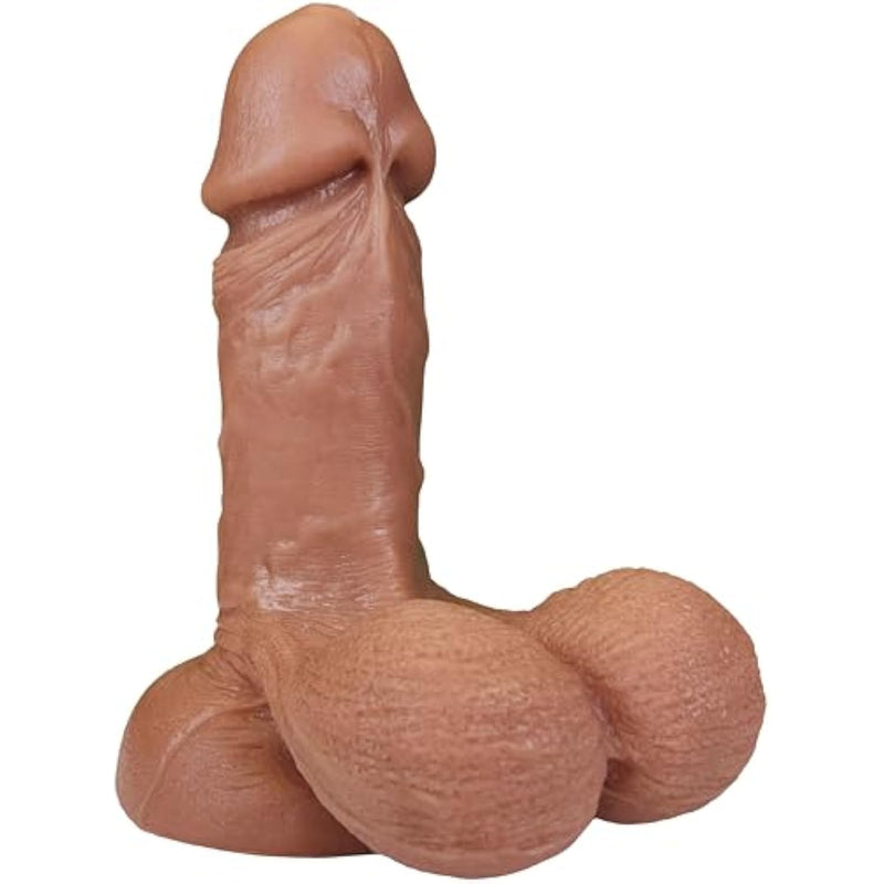 The Vegan By - Realistic Dual Density Silicone Dildo, 4.5 Inch Insertable, 1.7 Inch Max Width (Medium Skin)