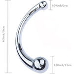 G-Spot Massage Double-Ended Dildo, Stimulate Fetish Anal Plug Dildo Metal Curved Dual Ended Masturbation Sex Toy For Couple, Small