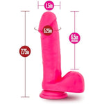 Ruse Big Poppa - 8 Realistic Dildo Premium Purio Platinum Cured Silicone - 1.5 Thick - Luxury Ultrasilk - Strap On Compatible Sturdy Suction Cup For Hands Free Play - Hot Pink