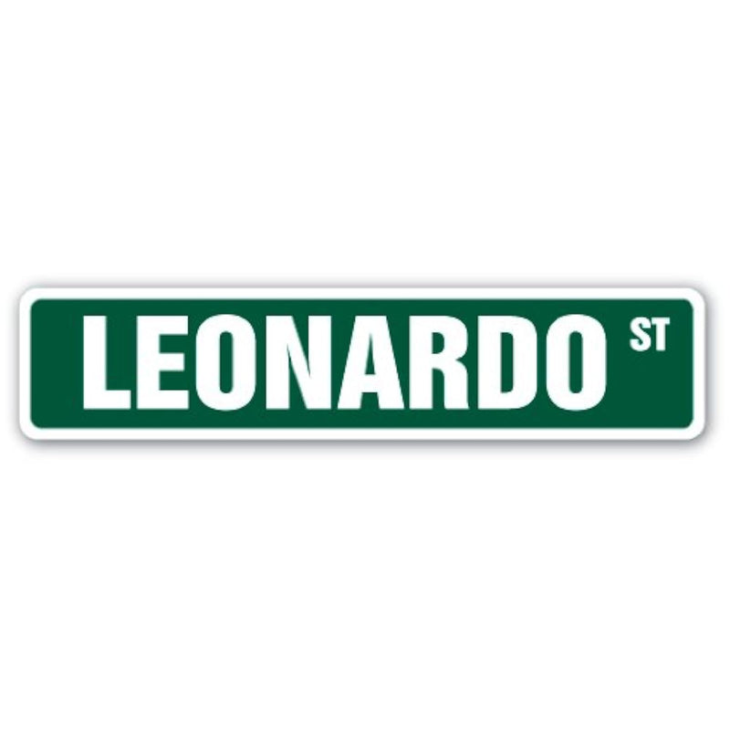 Leonardo Street Sign Childrens Name Room Sign | Indoor/Outdoor |  18" Wide Pla