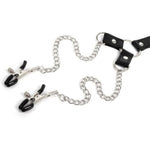 Bdsm Penis Ring With Nipple Clip For Men Pu Leather Collar Bondage Sm Extreme Slave Testicle Stretchers Pennis With Chains Sex Toy