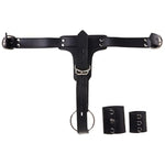 Luxury Leather Bondage Kit with Locking Cock Ring and Anal Plug Harness