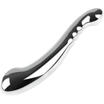 G-Spot Massage Dildo, Stimulate Wand Fetish Plug Solid Metal Curved Dual Ended Masturbation Sex Toy For Couple (A)