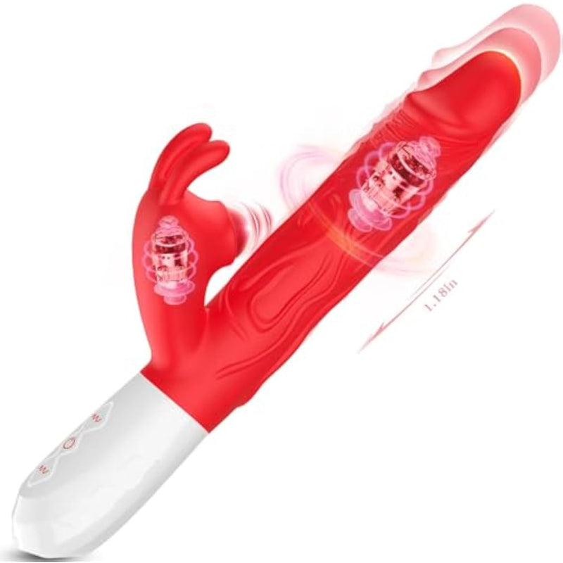Anal Dildo Vibrator Thrusting Dildos For Women,G Spot Vibrator Clitoral Stimulator Sex Toy Thrusting Vibrator With 10 Flapping Vibration 7 Thrust Modes,Rabbit Vibrators Adult Sex Toys For Women
