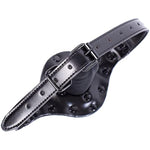 Black Rivet Mouth Plug Silica Gel Dildo With Adjustable Leather Strap For Couple Mouth Gag Sex Restraint Set (Length: 6Cm, Black)
