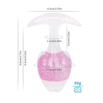 Crystal Anal Plug for Women and Men - Medium Size with Glass Bead and Soft Liquid Silicone