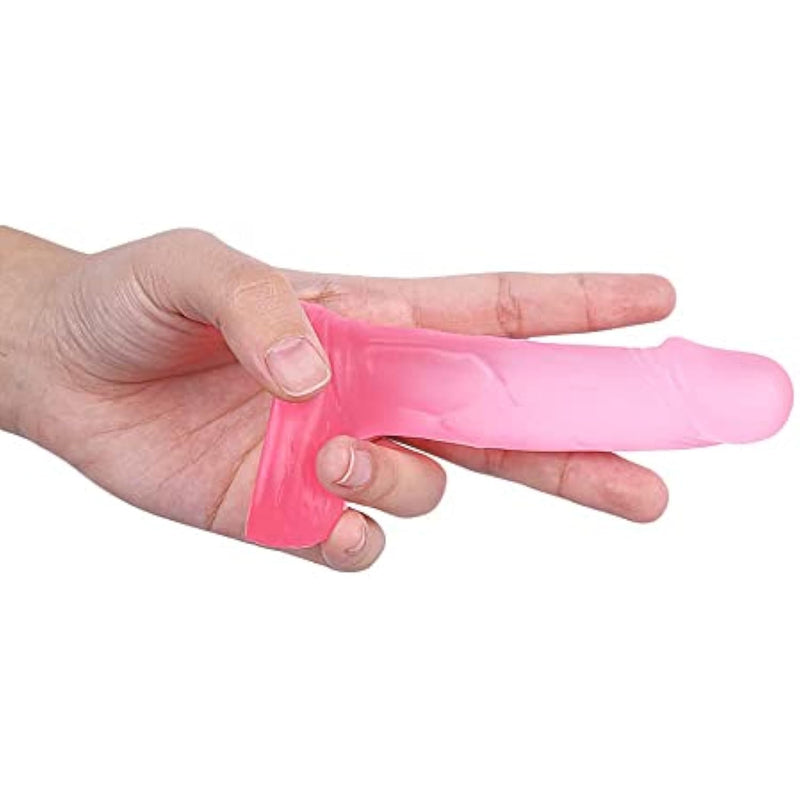 4 Inch Silicone Realistic Suction Mini Dildo,Beginner Anal Plug,Soft Dildo with Curved Shaft and Balls,Sex Toy Women Men Couples.Experience Multi-Purpose Mini Style (Pink)