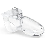 Ht-V5 Male Chastity Device Leightweight Chastity Cage Resin Ergonomic Breathable Chastity Devices With Latest Button Lock And Exclusive Keys Maxi (1.97" Ring(50Mm), Clear)