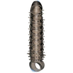 Penis Extender Realistic Textured,Ultra-Soft Thickened Clear Cock Sleeve Reusable Pennis Enlarger Condom Sex Toys For Men & Couple (Black)