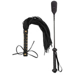 Leather Faux Sex Whip 18" And Adult Sex Crop Bdsm Set Double Slapper Bsdm Flogger Spanking Sex Crop Bondage Restraint Sex Flogger Toy For Couples Whip Sex Play