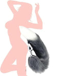 Stainless Steel Faux Fur Fox Tail Butt Plug for Couples and Solo Play