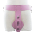Female Chastity Belts For Women With Lock Pu Cock Cage Belt Bdsm Chasity Devices Adjustable Strap Bondage Belt,Sex Restraints Furniture Toys For Couples (Pink)