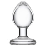 Clear Glass Anal Trainer with Large Base Ball 2.16 Inch Diameter for G Spot Stimulation and Prostate Massager