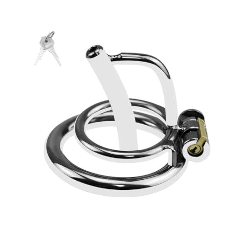 Cock Cage With Metal Catheter Sex Toys Male Chastity Devices With Invisible Lock And 2 Keys Stainless Steel Adult Toy Chasity Cages Used To Restrain Man'S Penis (1.57In)