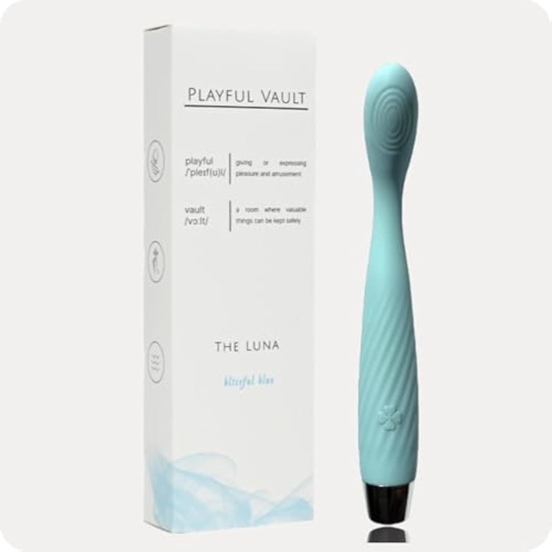 Luna Vibrator By – 7-Speed Rechargeable G-Spot Personal Massager – Water-Resistant, Ultra-Quiet, Medical-Grade Silicone, Curved Head, Ergonomic One-Button Design