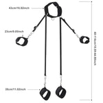 Bdsm Sex Toy Bondage Wrist And Thigh To Neck Restraint Set, Adjustable Sex Handcuffs And Ankle Cuffs, Suitable For Sm Beginners And Female Players