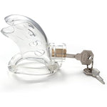 Male Chastity Device Cock Cage - Average Size Chastity Cage With 3 Active Rings & Keys Adult Sex Toy For Men Pc Plastic(Transparent)